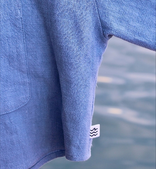 chemise courte oversize bleu