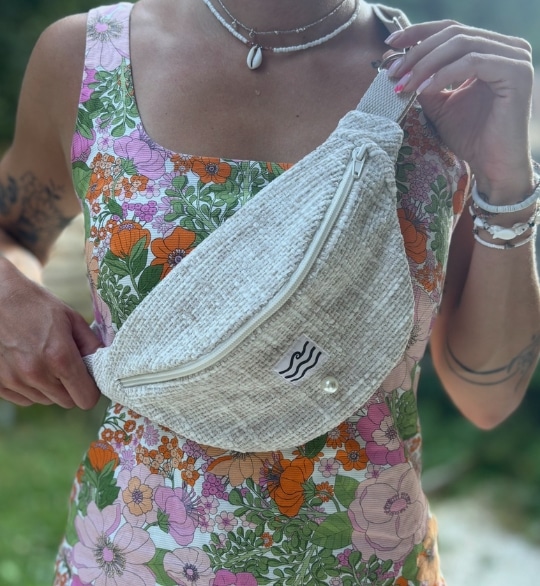 Sac banane beige vintage