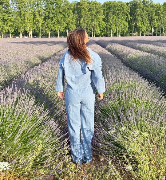 Pantalon Liloomo – Bleu (100% Lin) – Image 3